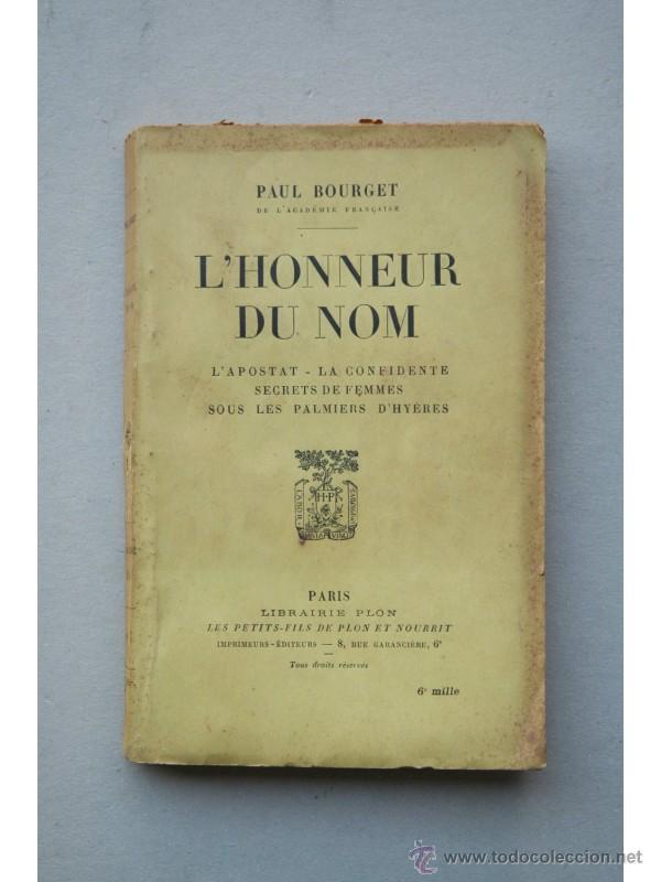 Libros: LHonneur du nom - BOURGET, Paul - Foto 1