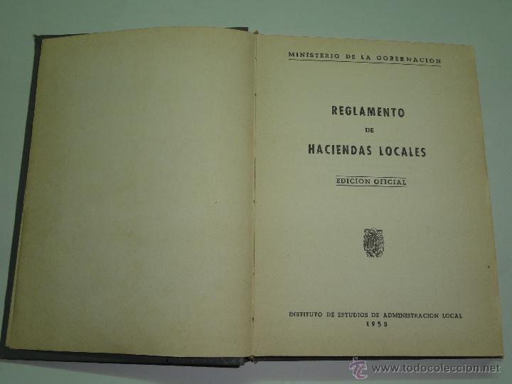 Libros: REGLAMENTO DE HACIENDAS LOCALES - A&Ntilde;O 1952 - Foto 2
