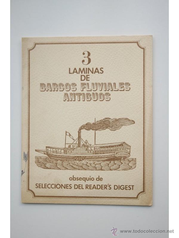 Libros: 3 l&aacute;minas de barcos fluviales antiguos - An&oacute;nimo - Foto 1