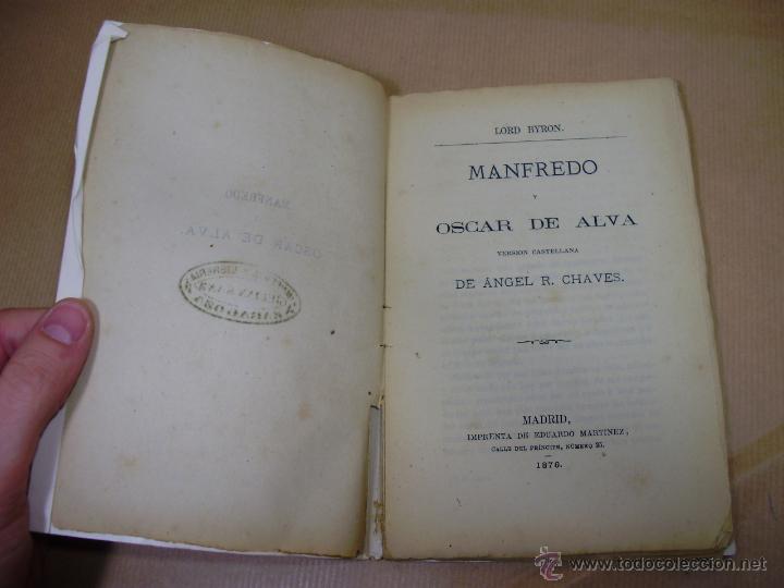 Libros: MANFREDO Y OSCAR DE ALVA. - Lord Byron. - Foto 1