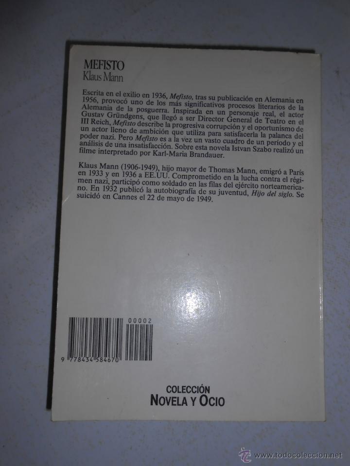 Libros: MAFISTO. KLAUS MANN. TDK9 - - Foto 2