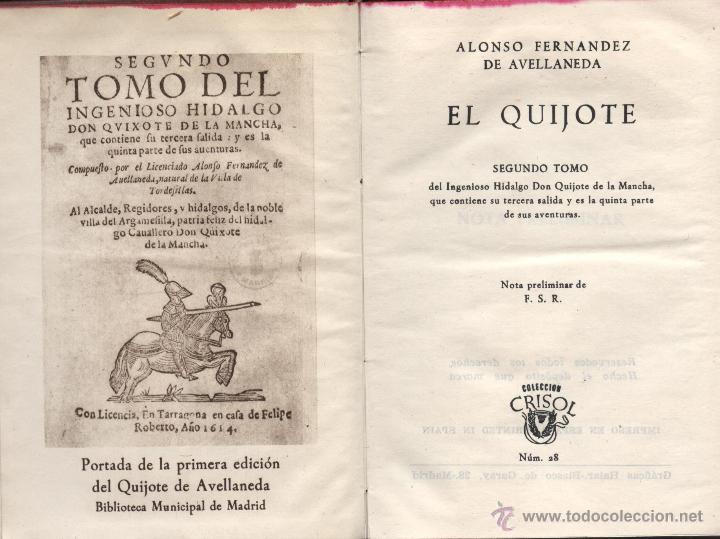 Libros: El quijote de avellaneda crisol 28