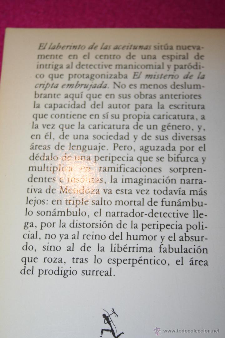 Libros: El laberinto de las aceitunas - Mendoza, Eduardo - Foto 2