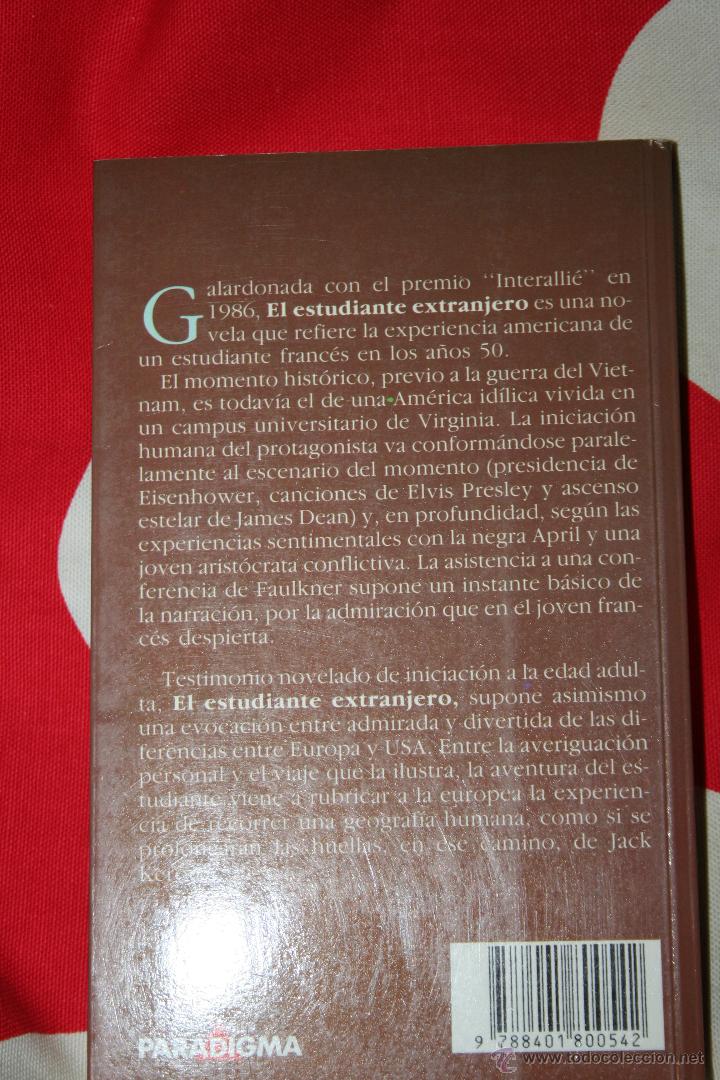 Libros: PHILIPPE LABRO. EL ESTUDIANTE EXTRANJERO. PARADIGMA 1990 - Foto 2