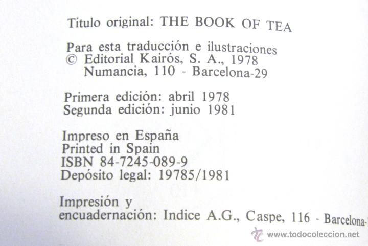 Libros: EL LIBRO DEL TE (8) - Foto 2