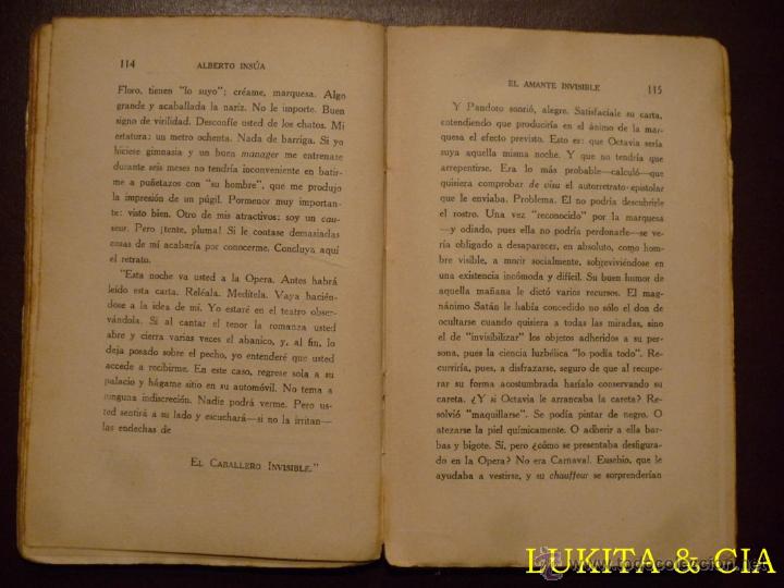 Libros: EL AMANTE INVISIBLE. ALBERTO INS&Uacute;A. 1930. - Foto 5