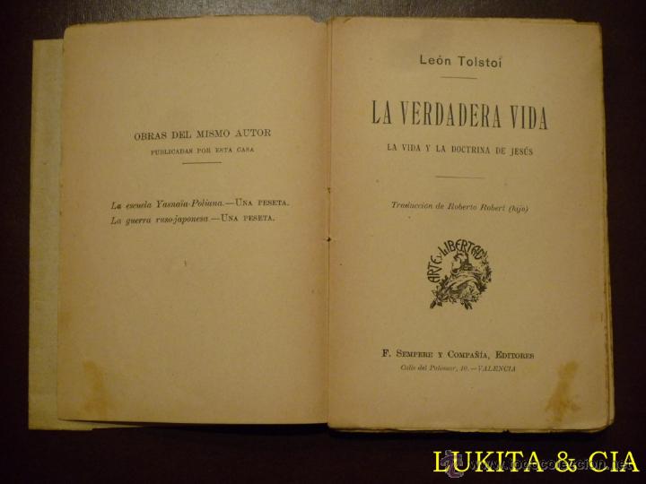 Libros: LA VERDADERA VIDA. LA VIDA Y LA DOCTRINA DE JES&Uacute;S. LE&Oacute;N TOLSTOI. - Foto 1