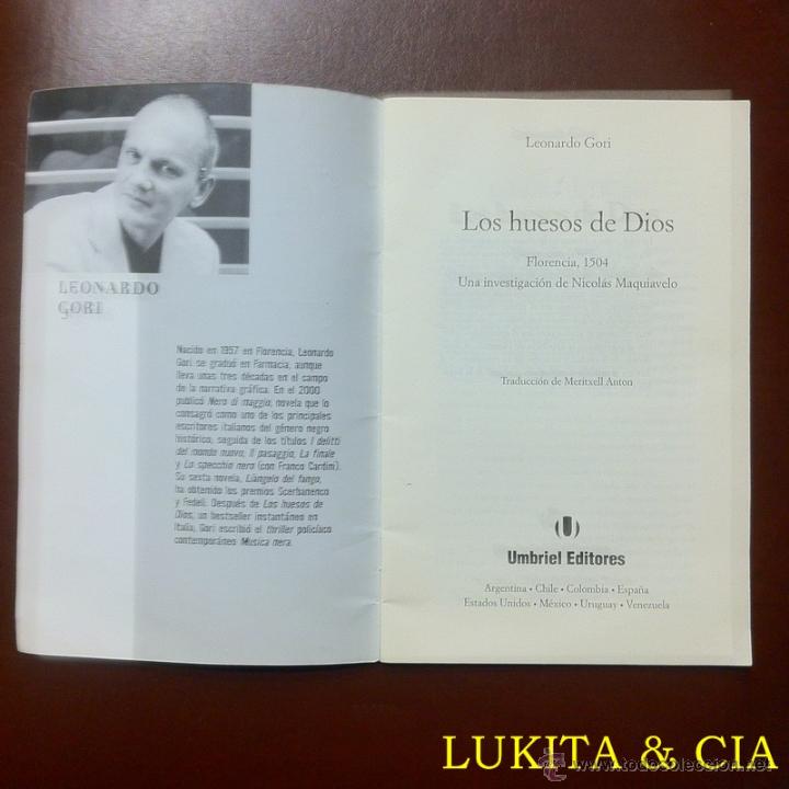 Libros: LOS HUESOS DE DIOS - LEONARDO GORI - UMBRIEL EDITORES. - Foto 3