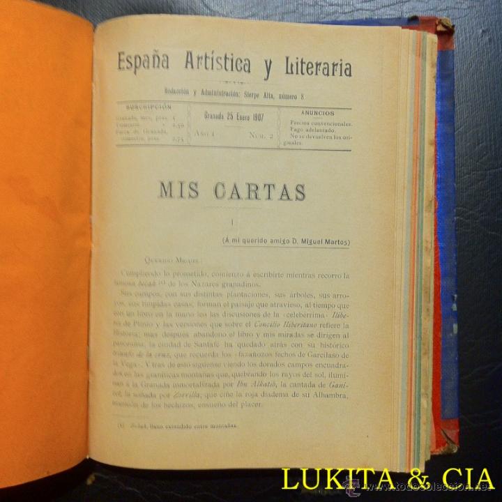 Libros: ESPA&Ntilde;A ART&Iacute;STICA Y LITERARIA - GRANADA 1907. - Foto 6