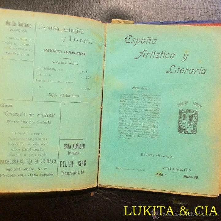 Libros: ESPA&Ntilde;A ART&Iacute;STICA Y LITERARIA - GRANADA 1907. - Foto 8