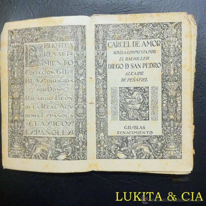 Libros: C&Aacute;RCEL DE AMOR - DIEGO DE SAN PEDRO - RENACIMIENTO. - Foto 3