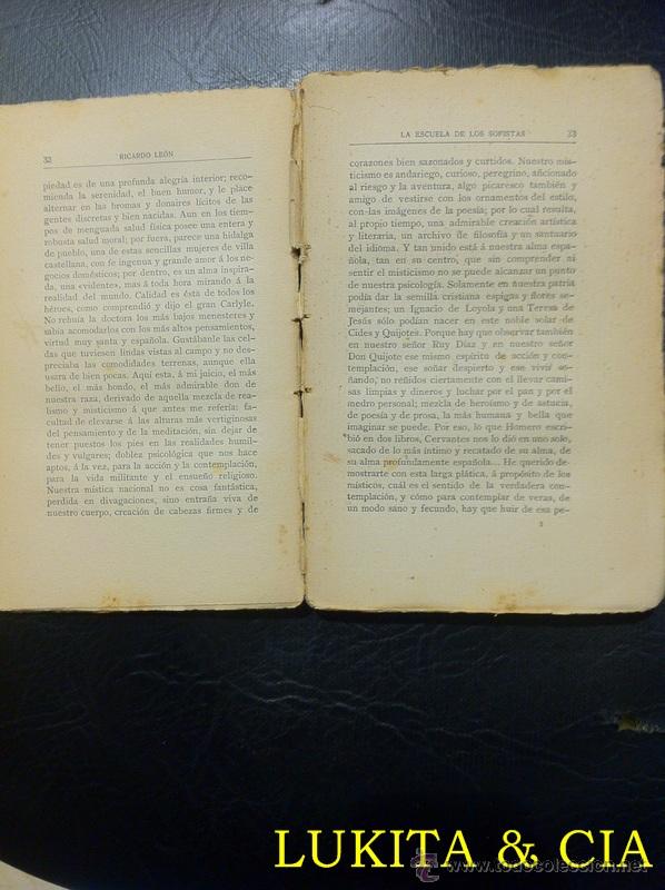 Libros: LA ESCUELA DE LOS SOFISTAS - RICARDO LE&Oacute;N. BIBLIOTECA RENACIMIENTO 1910. - Foto 6