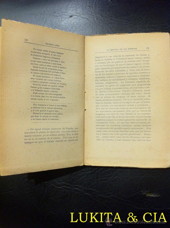Libros: LA ESCUELA DE LOS SOFISTAS - RICARDO LE&Oacute;N. BIBLIOTECA RENACIMIENTO 1910. - Foto 7