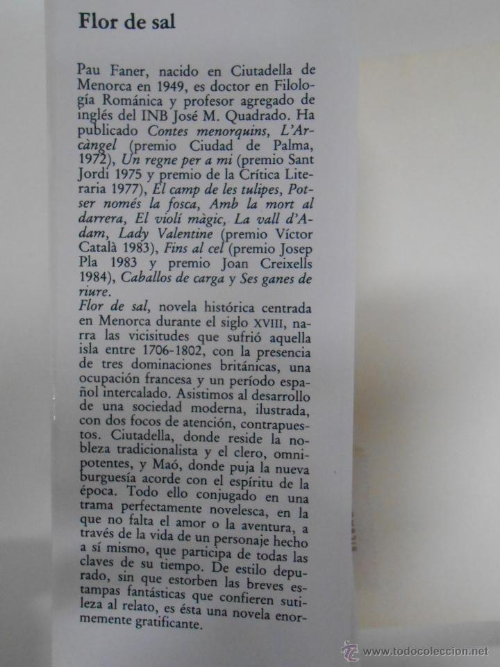 Libros: FLOR DE SAL. - PAU FANER. TDK196 - - Foto 2
