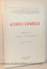 Libros: ACORDES ESPA&Ntilde;OLES - FEDERICO DE MENDIZABAL - Foto 1