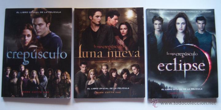 Libros: Crep&uacute;sculo + Luna nueva + Eclipse. 3 &aacute;lbumes oficiales: Todo fotos color. Secretos de las pel&iacute;culas