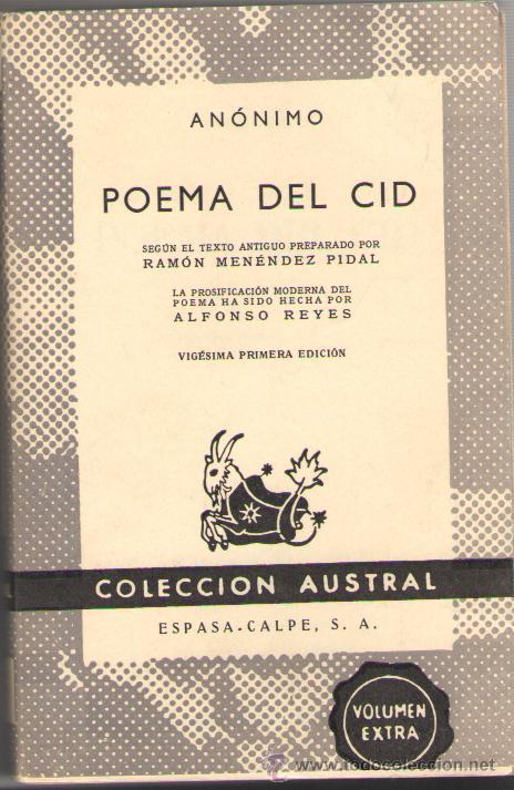 Libros: POEMA DEL CID - ANONIMO - Foto 1
