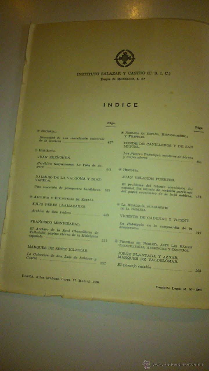 Libros: HIDALGUIA LA REVISTA DE GENEALOGIA NOBLEZA Y ARMAS. AÑO XVII. JULIO-AGOSTO . 1969 # 95 - Foto 3 - 45950835