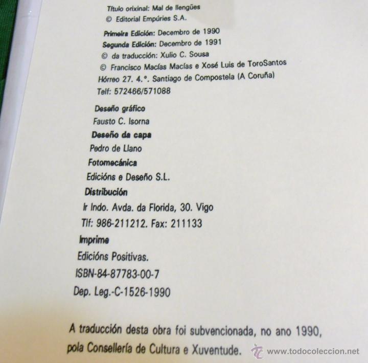 Libros: MAL DE LINGUAS, JESUS TUSON - Foto 3