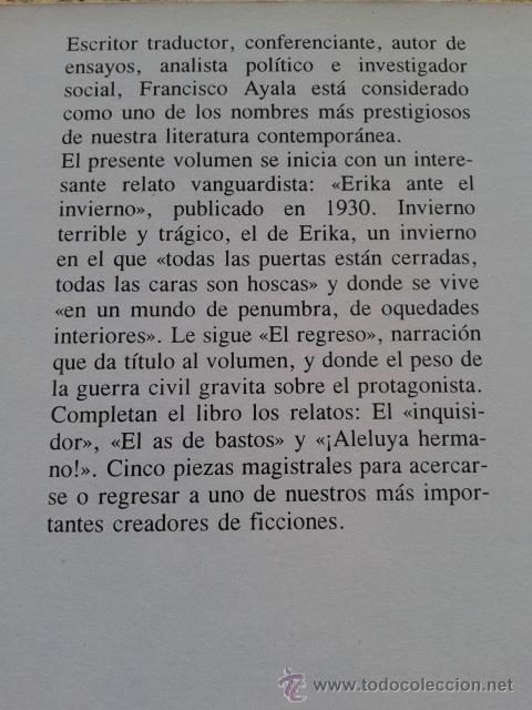 Libros: EL REGRESO -- FRANCISCO AYALA -- EDITORIAL JUVENTUD -- - Foto 3