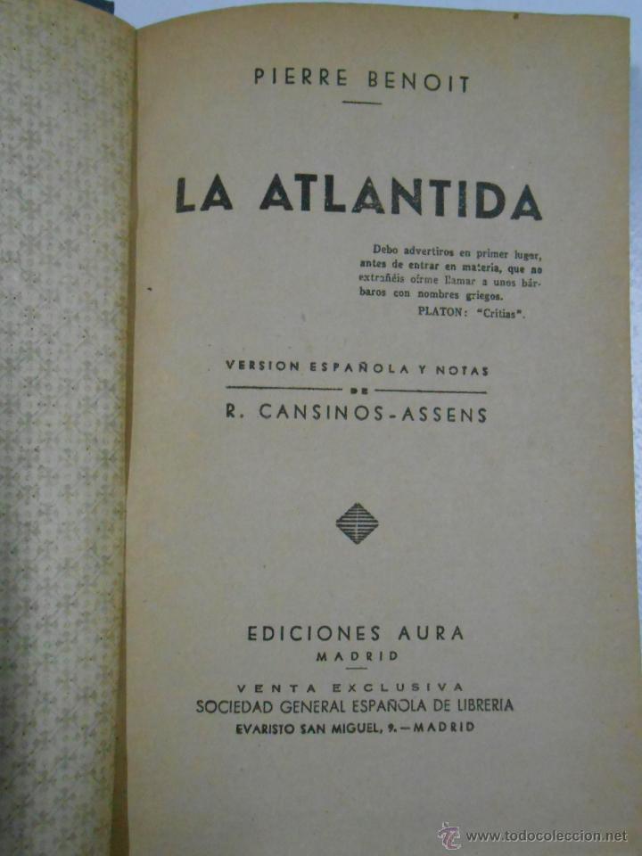 Libros: LA ATLANTIDA. PIERRE BENOIT. 1942. TDK1 - - Foto 2