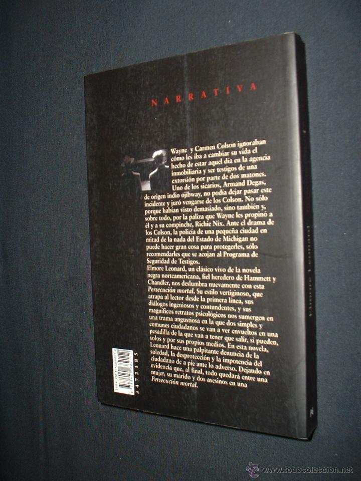 Libros: PERSECUCION MORTAL - ELMORE LEONARD - EDITORIAL ALIANZA - 2007. - Foto 3