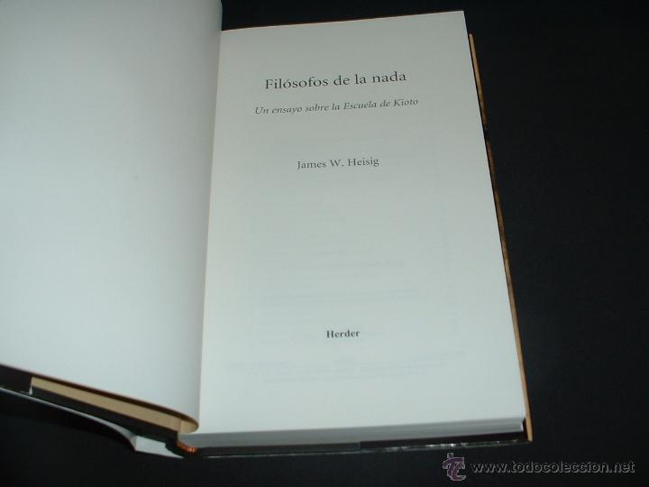 Libros: FIL&Oacute;SOFOS DE LA NADA - JAMES W. HEISIG - HERDER - 2002. - Foto 2