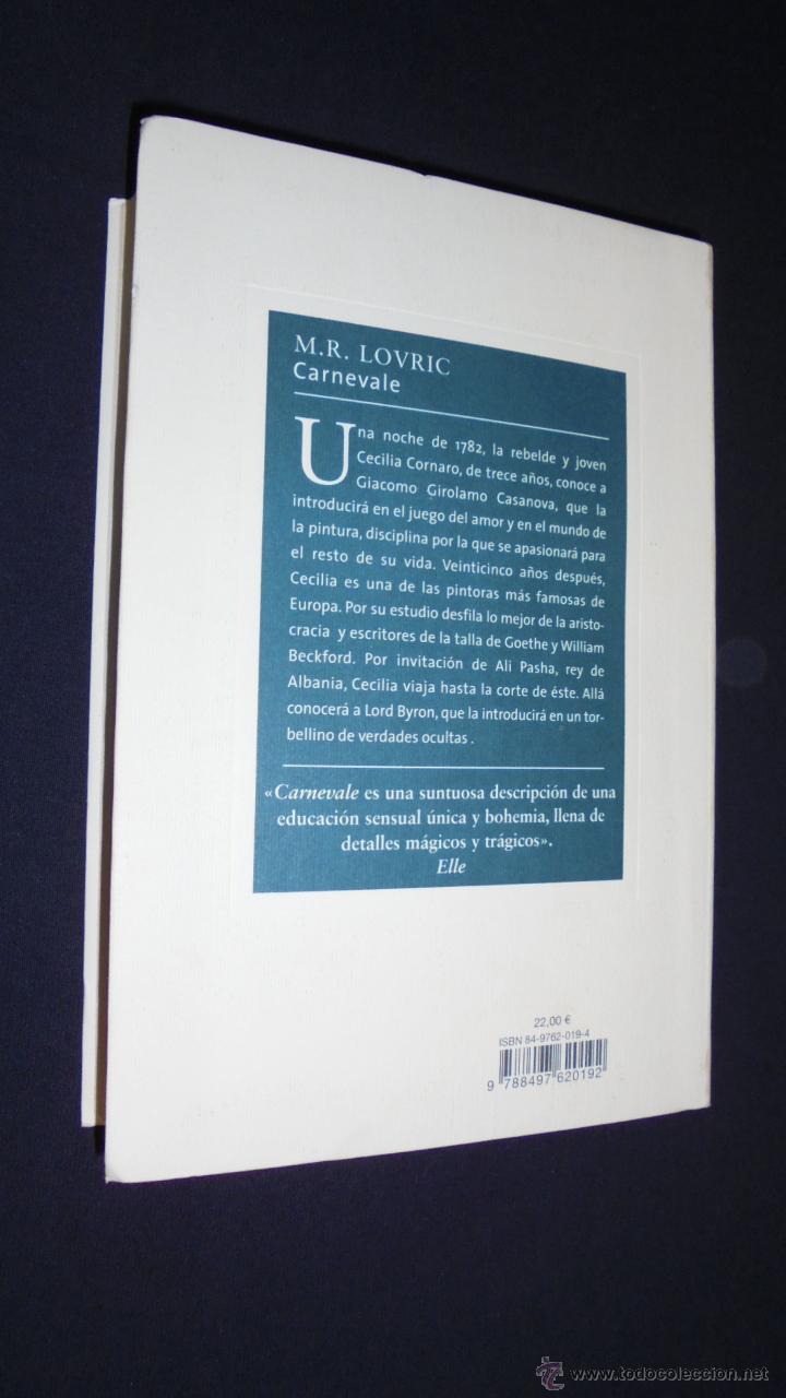 Libros: CARNEVALE - M.R. LOVRIC - EDITORIAL DIAGONAL - 2002 - 1&ordf; EDICION. - Foto 4
