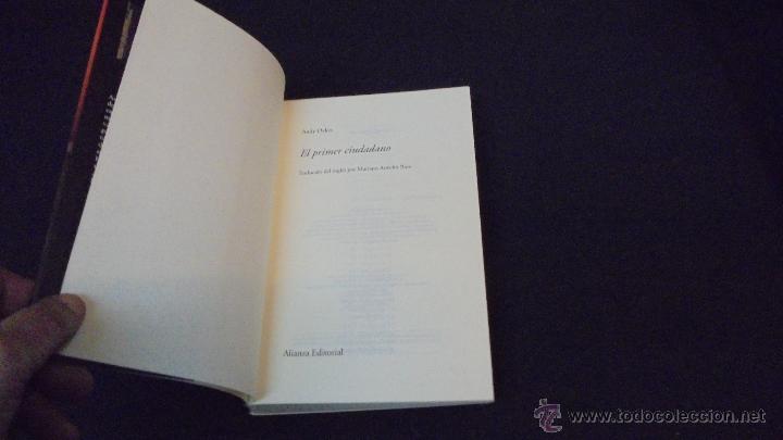 Libros: EL PRIMER  CIUDADANO - ANDY OAKES - ALIANZA EDITORIAL - 2007. - Foto 2