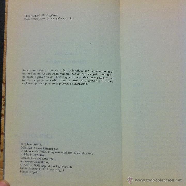 Libros: HISTORIA DE LOS EGIPCIOS - ISAAC ASIMOV - EDICIONES DEL PRADO 1993. - Foto 3