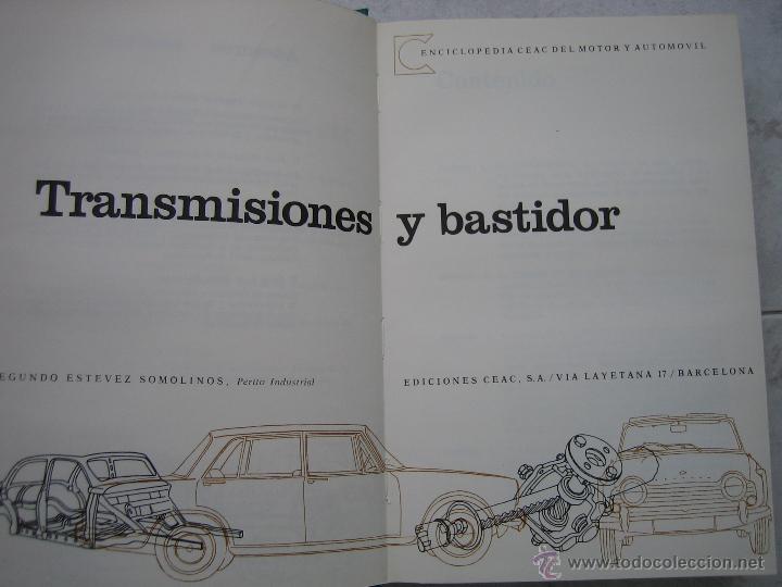 Libros: Transmisiones y Bastidor de coche por Ceac 1979 - Foto 5