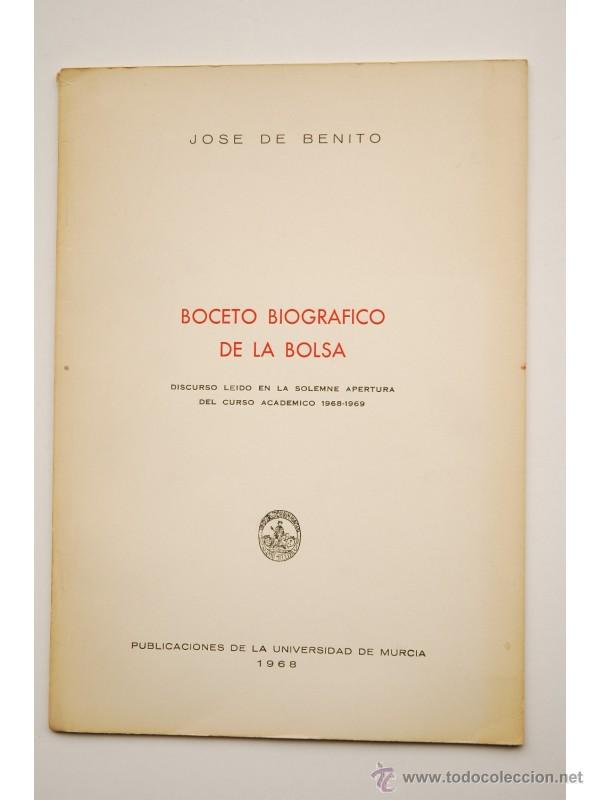 Libros: Boceto biogr&aacute;fico de la bolsa - BENITO, Jos&eacute; de - Foto 1