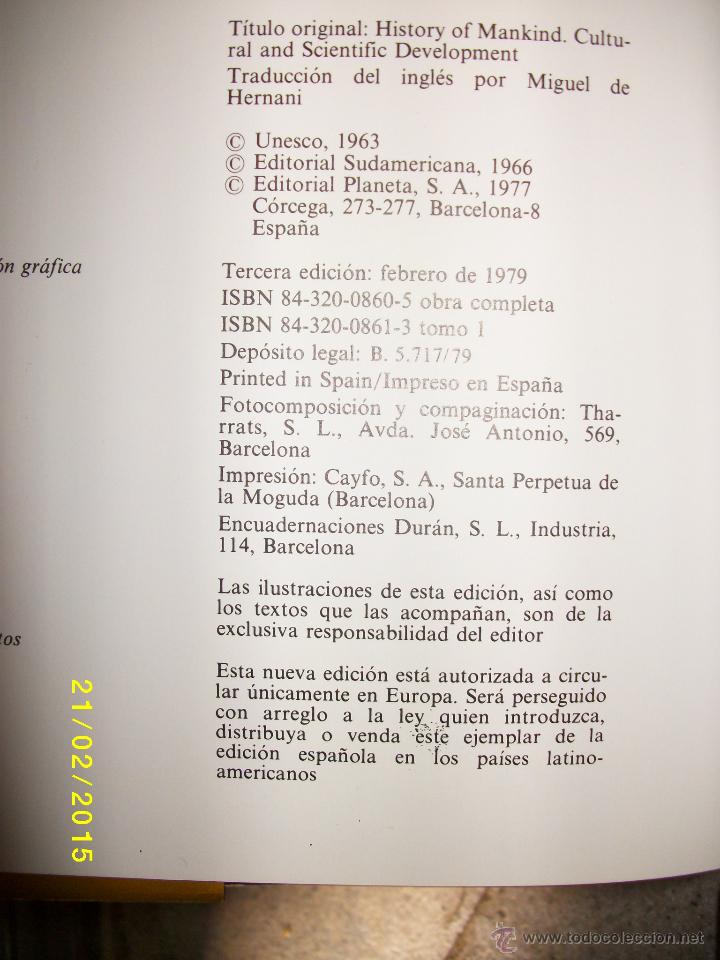 Libros: HISTORIA DE LA HUMANIDAD .12 TOMOS .COMPLETA. 3 EDICION .1979 - Foto 3