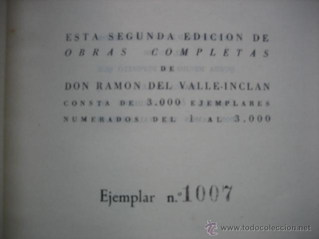 Libros: VALLE INCL&Aacute;N     OBRAS COMPLETAS   EDITORIAL PLENITUD - Foto 5