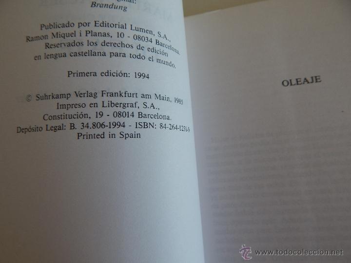 Libros: Oleaje - Martin Walser , 1994 Primera edici&oacute;n - Foto 3