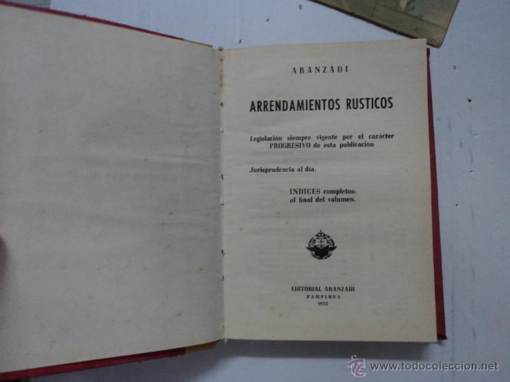 Libros: Arrendamientos Rusticos - Aranzadi - Foto 1