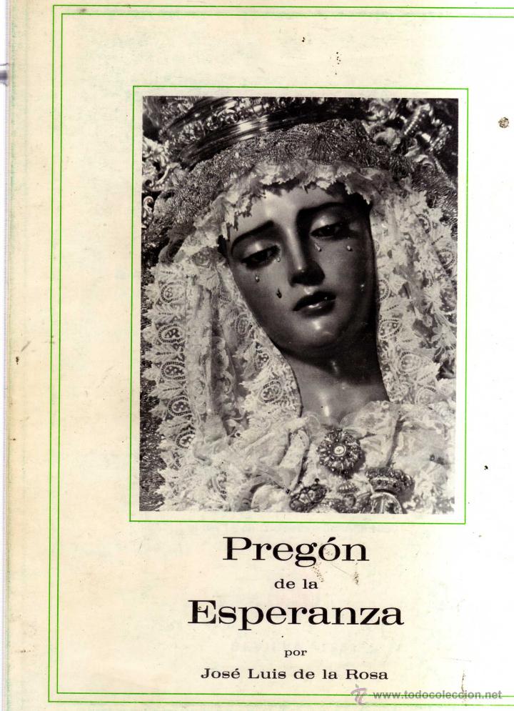 Libros: PREG&Oacute;N DE LA ESPERANZA POR JOS&Eacute; LUIS DE LA ROSA - CJ191 - Foto 1