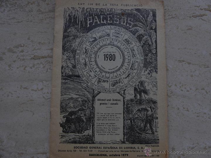Libros: Calendari dels pagesos. Per a l&agrave;ny bixest 1980. - Foto 1