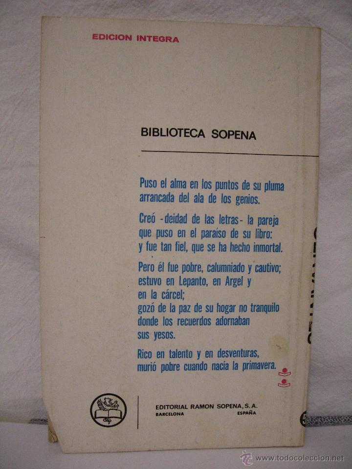 Libros: CERVANTES - D del Olmo - Editorial Ram&oacute;n Sopena - A&Ntilde;O 1977 - Foto 2