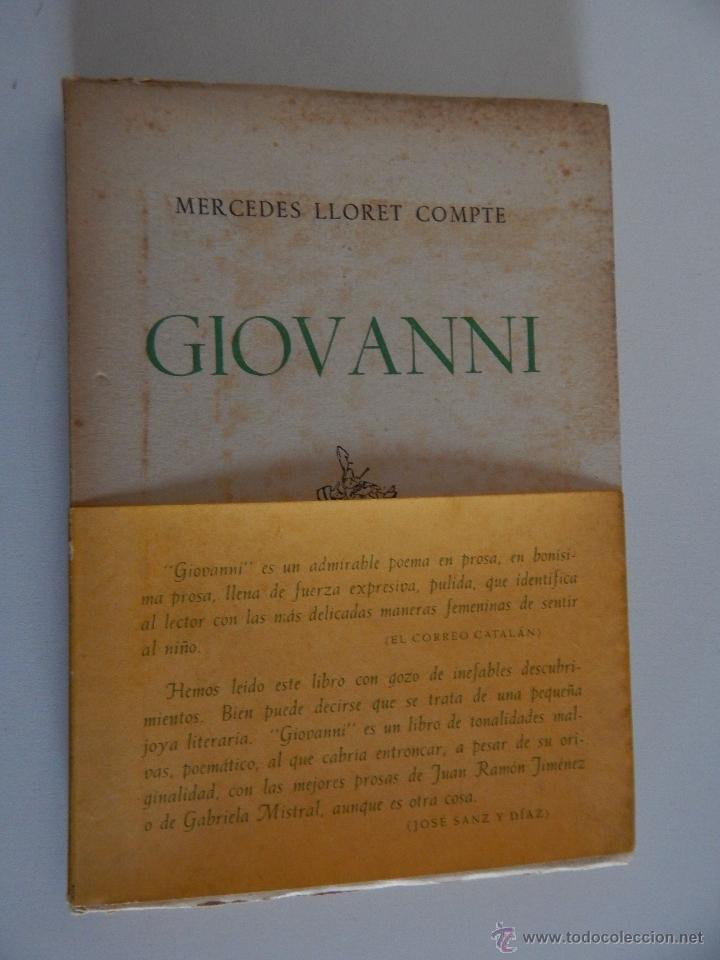 Libros: Giovanni - Mercedes Lloret Compte , 1957 Aut&oacute;grafo - Foto 1