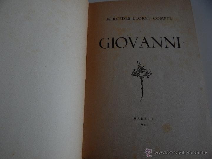 Libros: Giovanni - Mercedes Lloret Compte , 1957 Aut&oacute;grafo - Foto 5