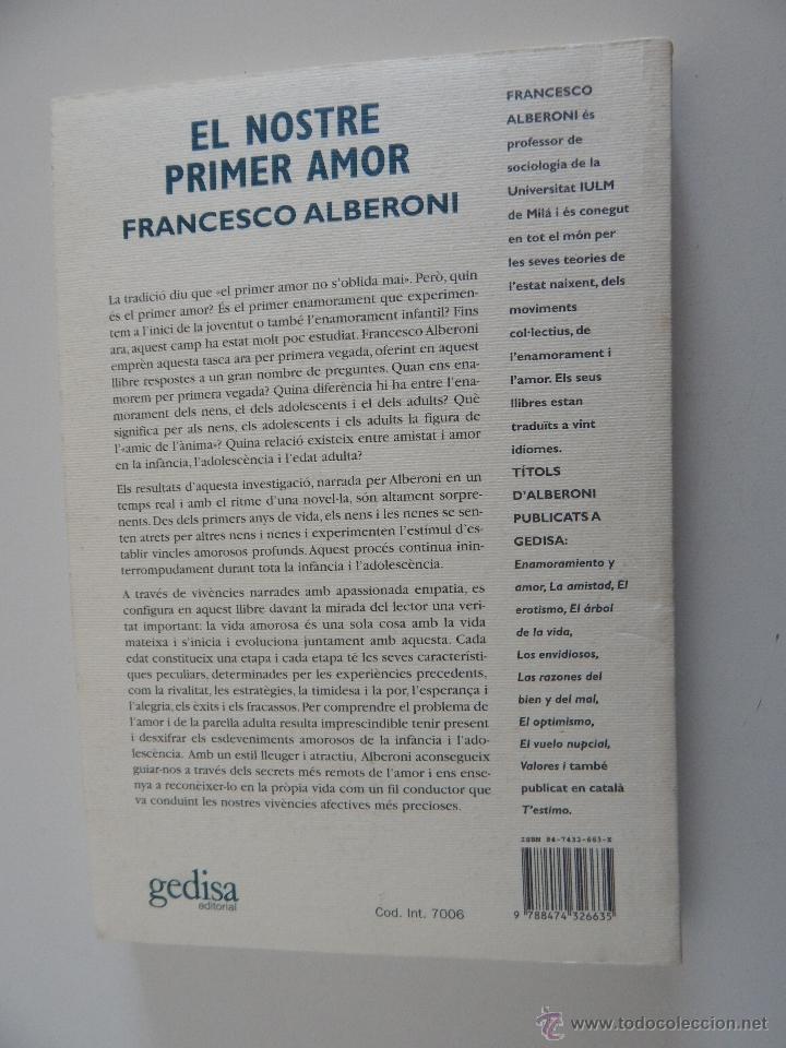 Libros: El nostre primer amor - Francesco Alberoni - Foto 2