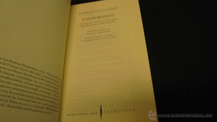 Libros: LOS DEMONIOS. HEIMITO VON DODERER. ACANTILADO. 158. 1&ordf; EDICI&Oacute;N. 2009. - Foto 2