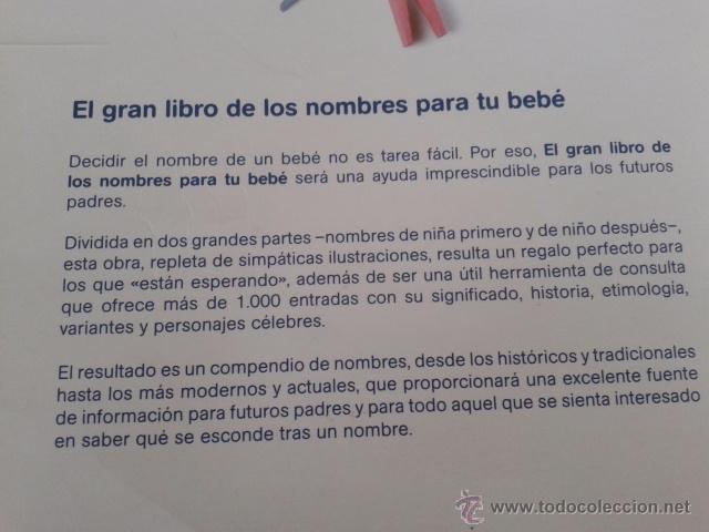 Libros: EL GRAN LIBRO DE LOS NOMBRES PARA TU BEBE -- LIBROS CUPULA -- 2008 -- - Foto 3
