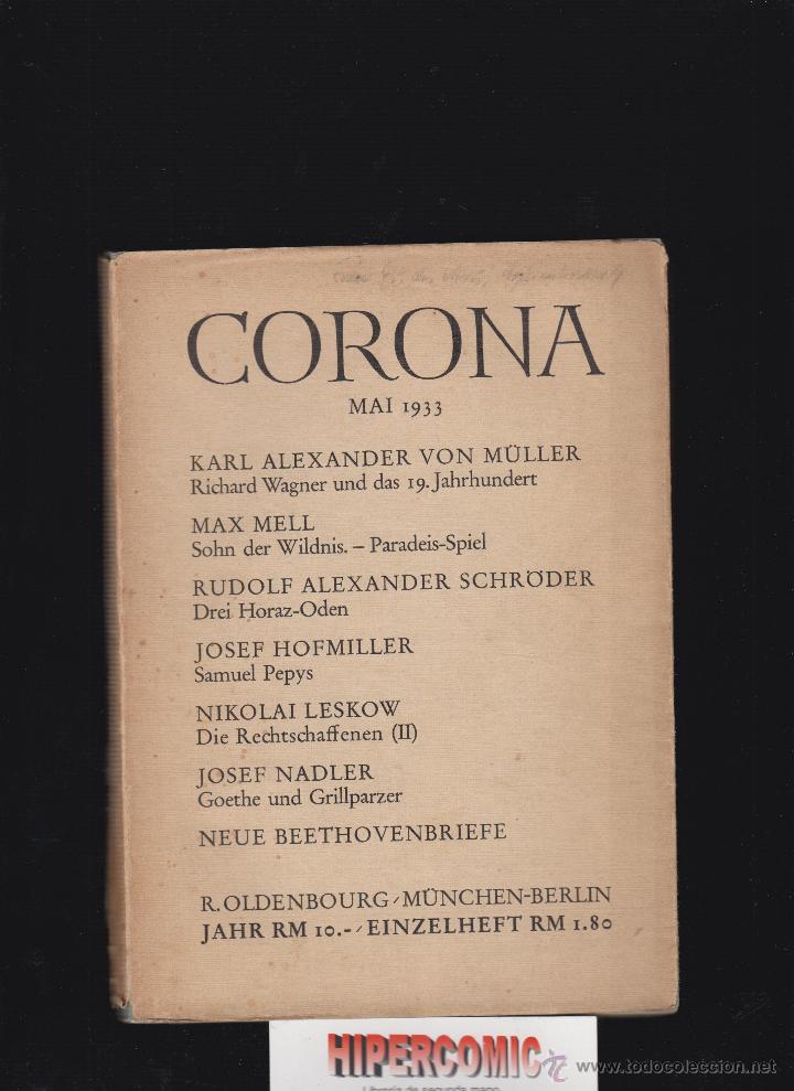 Libros: CORONA / MAI 1933 ( LIBRO EN ALEMAN + PUBLICIDAD ) - Foto 1
