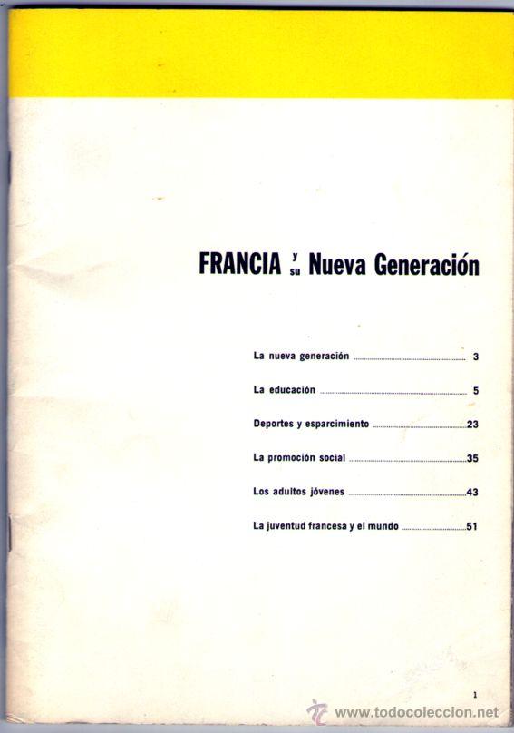 Libros: FRANCIA Y SU NUEVA GENERACI&Oacute;N, 1965 56 PAGINAS MUY ILUSTRADO