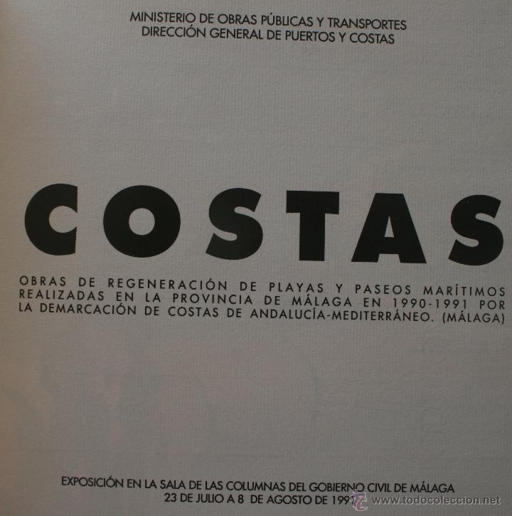 Libros: COSTAS , LIBRO SOBRE OBRAS Y REGENERACION DE PLAYAS Y PASEOS MARITIMOS DE MALAGA Y PROVINCIA