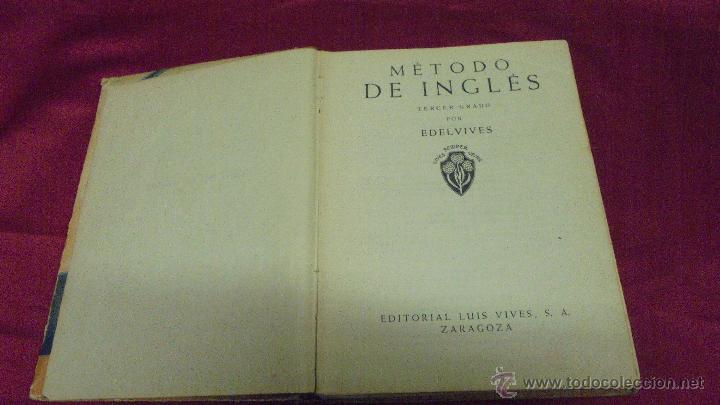 Libros: M&Eacute;TODO DE INGL&Eacute;S. TERCER GRADO. LUIS VIVES. 1945. - Foto 3