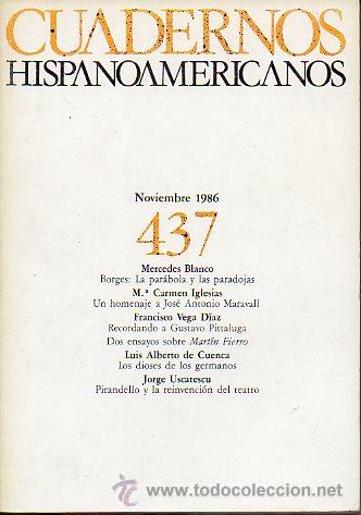 Libros: CUADERNOS HISPANOAMERICANOS. N&ordm; 437. - Foto 1