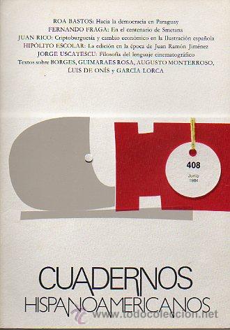 Libros: CUADERNOS HISPANOAMERICANOS. N&ordm; 408. - Foto 1
